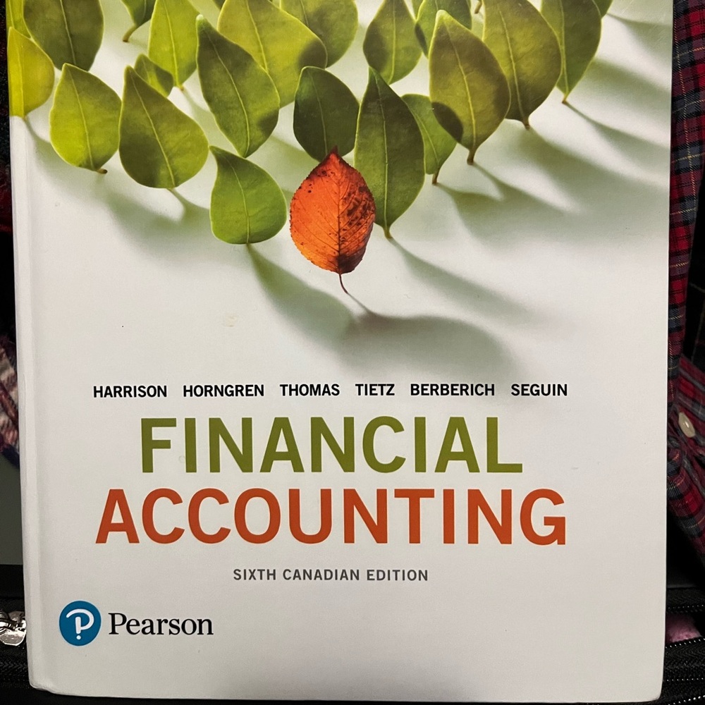 Financial Accounting, Sixth Canadian Edition publisher Pearson authors listed ⬇️